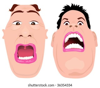 vector 2 scary man face