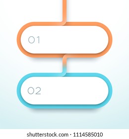 Vector 2 Step Colorful 3d Shapes List Infographic