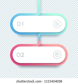 Vector 2 Step Gradient 3d Shapes List Infographic