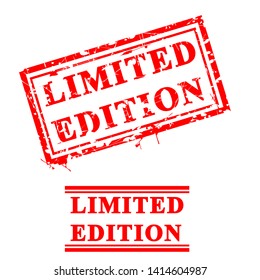 Vector 2 Style of grungy red Rubber Stamp, Limited Edition