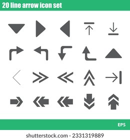 conjunto de iconos de flecha de línea vector 20