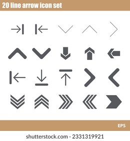 Vektorsymbol-Icon-Set mit 20 Zeilen