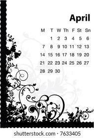 vector 2008 APRIL calender