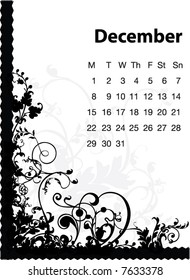 vector 2008 DECEMBER calender