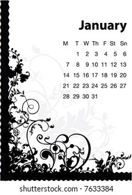 vector 2008 JANUARY calender