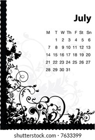vector 2008 JULY calender