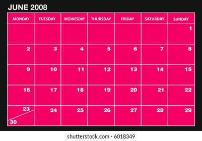 vector 2008 JUNE calender