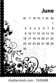 vector 2008 JUNE calender