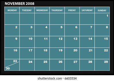 vector 2008 NOVEMBER calender