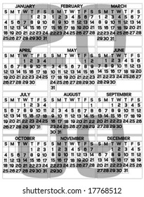 vector 2009 calendar