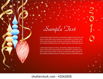 Vector 2010 Christmas and New Year greeting card