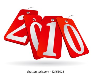 vector 2010 red and silver stickers