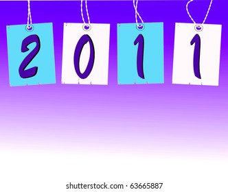 Vector 2011 Hanging Ornament Number Tags