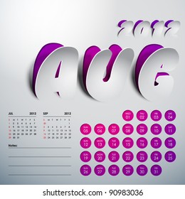 Vector 2012 Calendar Design - August