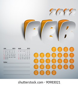 Vector 2012 Calendar Design - February