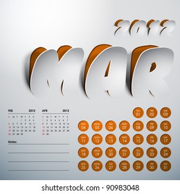 Vector 2012 Calendar Design - March