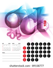 Vector 2012 Calendar Design - October
