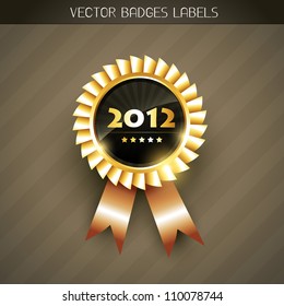 etiqueta de oro vectorial 2012 año nuevo