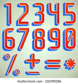 Vector 2012 USA Presidential Election Special 3d Font Numbers Digits