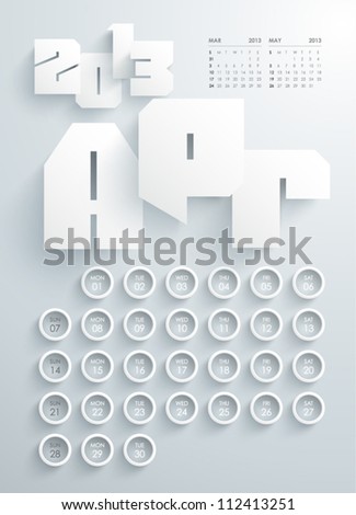 Vector 2013 Calendar Design - April