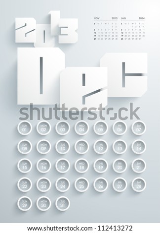 Vector 2013 Calendar Design - December
