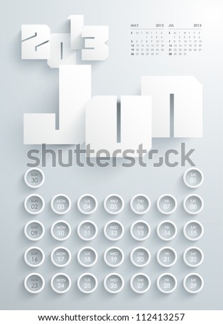 Vector 2013 Calendar Design - Jun