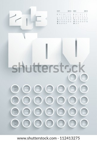 Vector 2013 Calendar Design - November