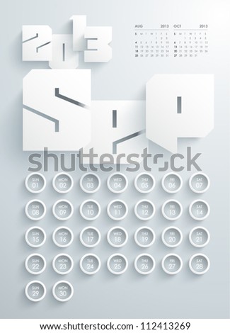 Vector 2013 Calendar Design - September