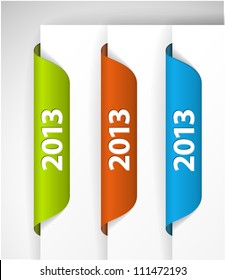 Etiquetas Vector 2013 / Pegatinas en el borde de la página (web)