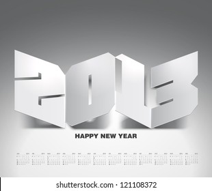 Vector 2013 Paper Graphics with Calendar