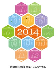 Vector 2014 calendar