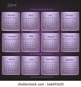 Vector 2014 Calendar Background in Purple Design