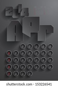 Vector 2014 Calendar Design - April