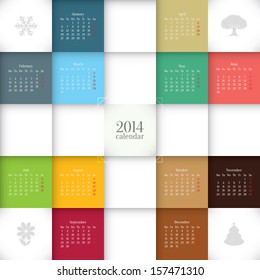 Vector 2014 calendar template