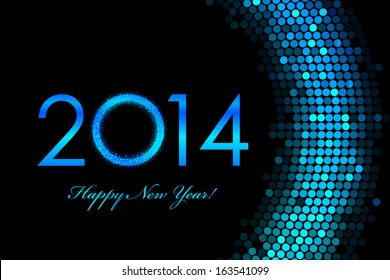 Vector 2014 Happy New Year purple background