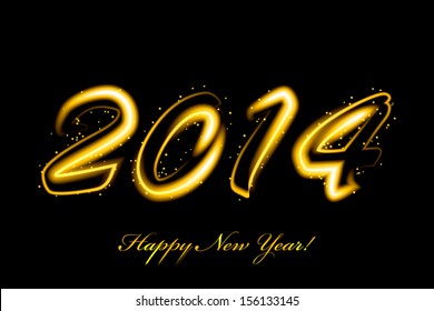 Vector 2014 new year glowing