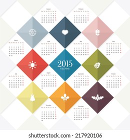 Vector 2015 calendar template