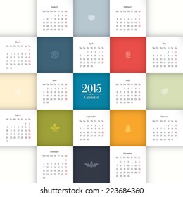 Vector 2015 calendar template