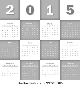 Vector 2015 calendar template vector/illustration