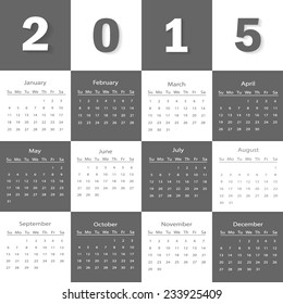 Vector 2015 calendar template vector/illustration