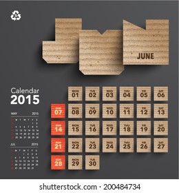 Diseño del calendario de cartuchos para vectores 2015 - Junio