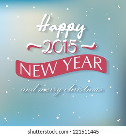 Vector 2015 Happy New Year background in Typography style