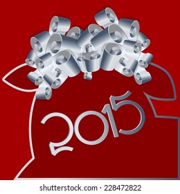 Vector 2015 Happy New Year background with sheep