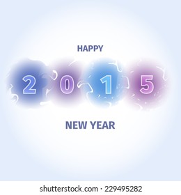 Vector 2015 Happy New Year colorful circles