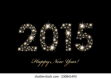 Vector 2015 Happy New Year background with sparkles