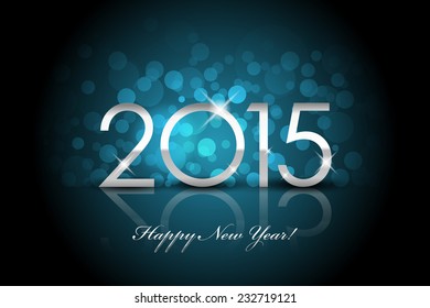 Vector 2015 - Happy New Year blue background blur