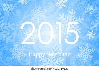 Vector 2015 Happy New Year background with snowflakes