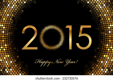 Vector - 2015 Happy New Year glowing background