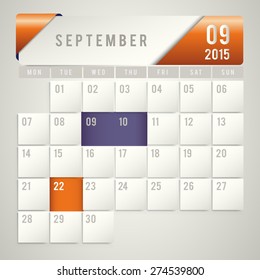 Vector of 2015 Modern Calendar Template