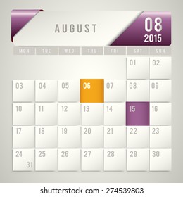 Vector of 2015 Modern Calendar Template